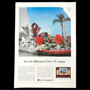2 ADS 1959 RCA Color TV New Years Day Rose Parade/Weller’s Cabin Still Bourbon